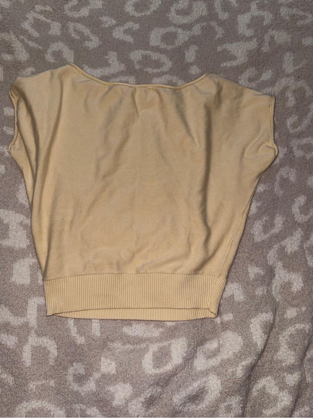 Garage Cream Off-the-Shoulder Short Sleeve Sweater